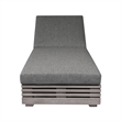 Vivid Outdoor Chaise Lounge Chair in Gray Eucalyptus Wood with Gray Cushions