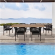 Vivid Outdoor Chaise Lounge Chair in Gray Eucalyptus Wood with Gray Cushions