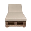 Armen Living Vivid Outdoor Chaise Lounge in Light Eucalyptus Wood /Taupe Cushion