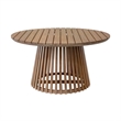 Armen Living Vivid Outdoor Chaise Lounge in Light Eucalyptus Wood /Taupe Cushion