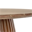 Armen Living Vivid Outdoor Chaise Lounge in Light Eucalyptus Wood /Taupe Cushion