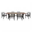 Glendora Beckham Outdoor 7 Piece Live Edge Dining Set in Eucalyptus and Rope