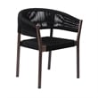Glendora Doris Outdoor 5 Piece Live Edge Dining Set in Eucalyptus and Black Rope