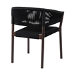 Glendora Doris Outdoor 5 Piece Live Edge Dining Set in Eucalyptus and Black Rope