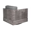 Vivid Swivel Outdoor Patio Chair in Gray Eucalyptus Wood with Gray  Cushions