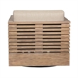 Vivid Swivel Outdoor Patio Chair in Light Eucalyptus Wood with Taupe Cushions