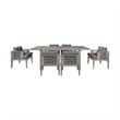 Vivid Outdoor 7 Piece Dining Set in Gray Eucalyptus Wood with Gray Cushions