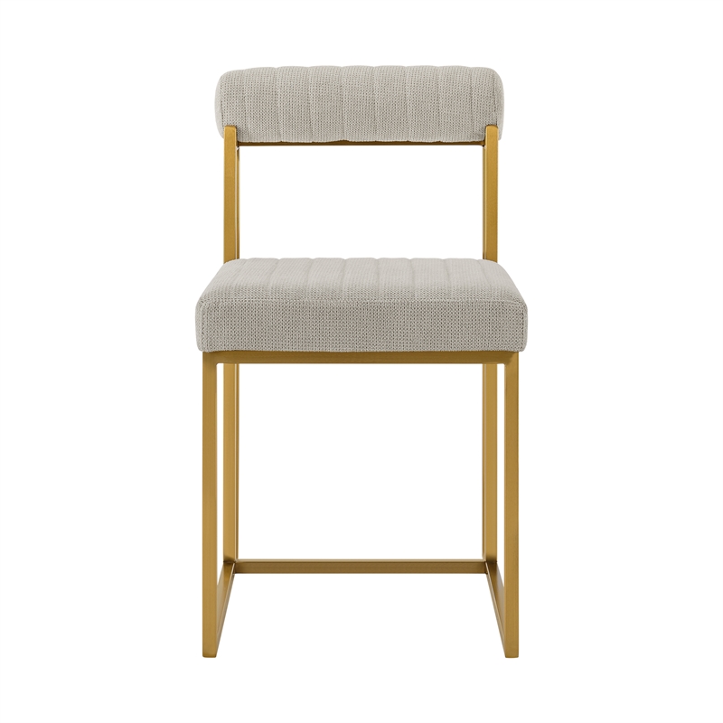 Anastasia Dining Chair with Taupe Fabric - Set of 2