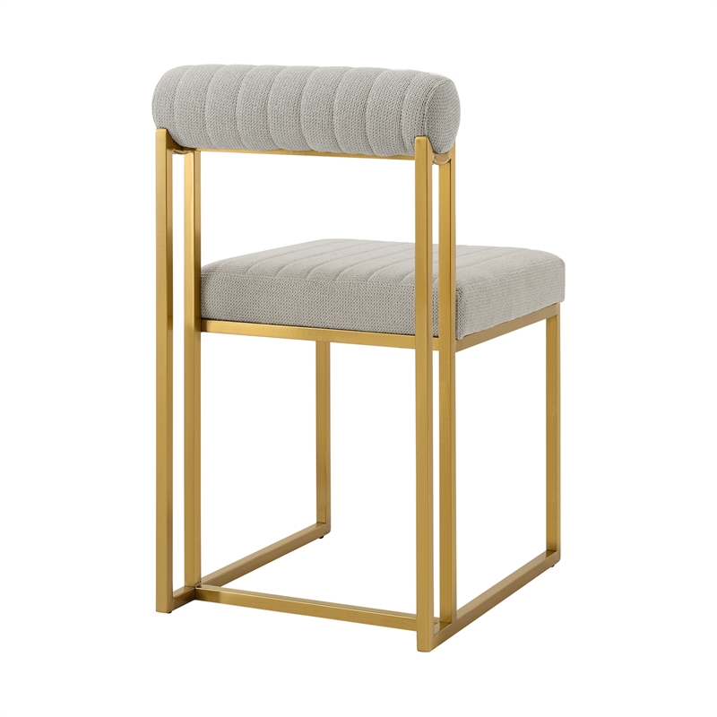 Anastasia Dining Chair with Taupe Fabric - Set of 2