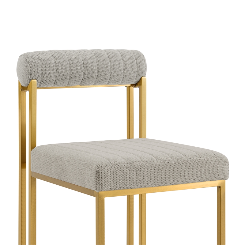 Anastasia Dining Chair with Taupe Fabric - Set of 2