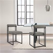 Anastasia Dining Chair with Light Gray Faux Leather - Set of 2