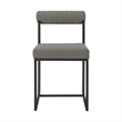Anastasia Dining Chair with Light Gray Faux Leather - Set of 2