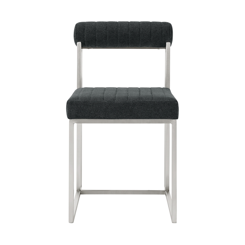 Anastasia Dining Chair with Charcoal Fabric - Set of 2