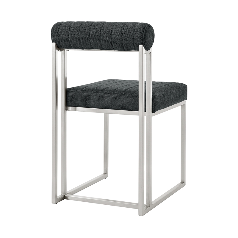 Anastasia Dining Chair with Charcoal Fabric - Set of 2