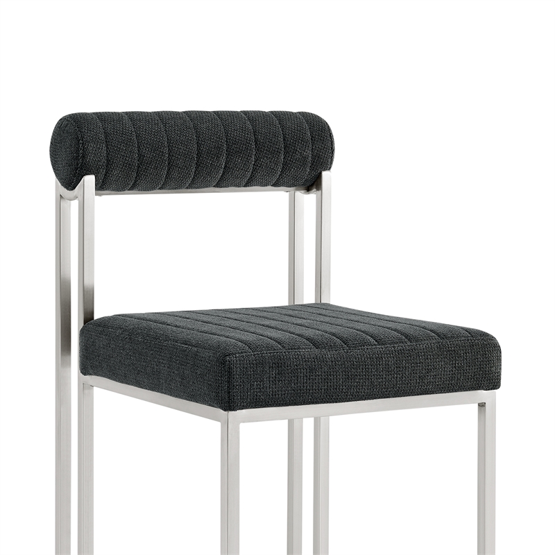 Anastasia Dining Chair with Charcoal Fabric - Set of 2