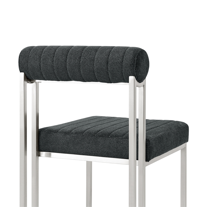 Anastasia Dining Chair with Charcoal Fabric - Set of 2
