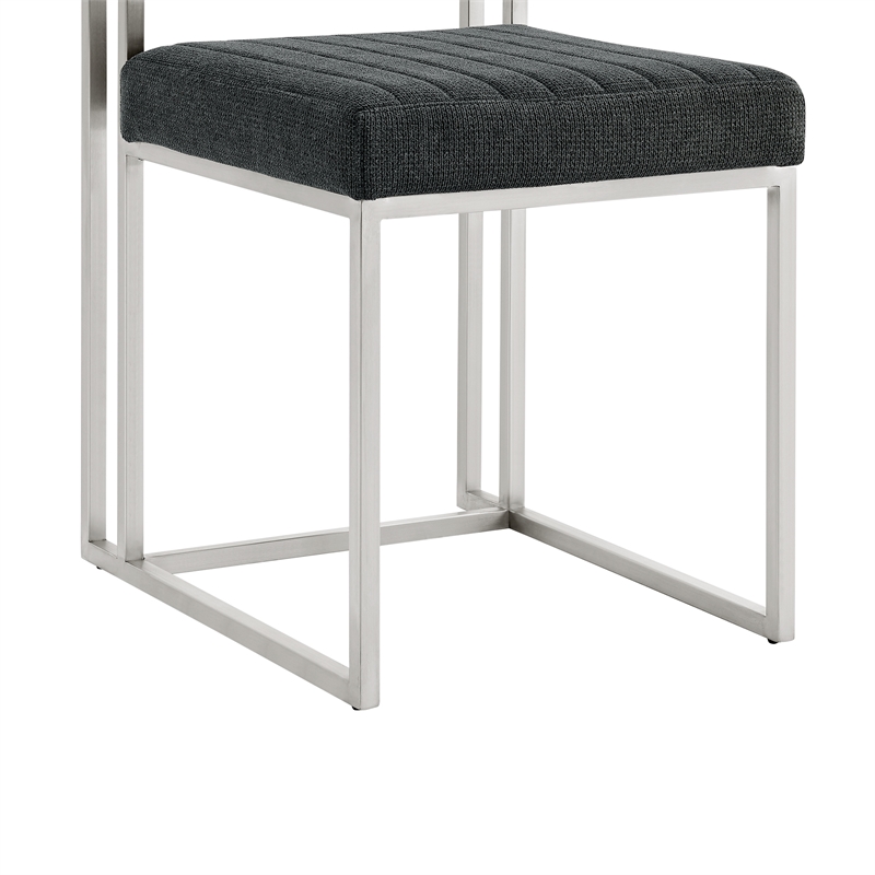 Anastasia Dining Chair with Charcoal Fabric - Set of 2