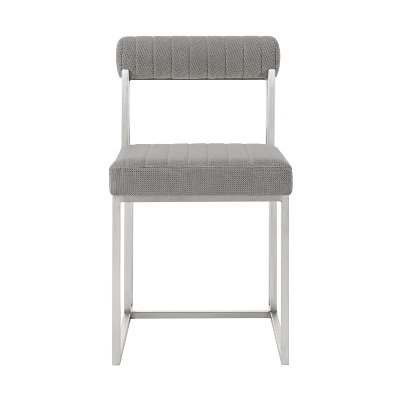 Anastasia Dining Chair with Light Gray Fabric - Set of 2