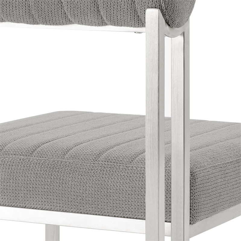 Anastasia Dining Chair with Light Gray Fabric - Set of 2