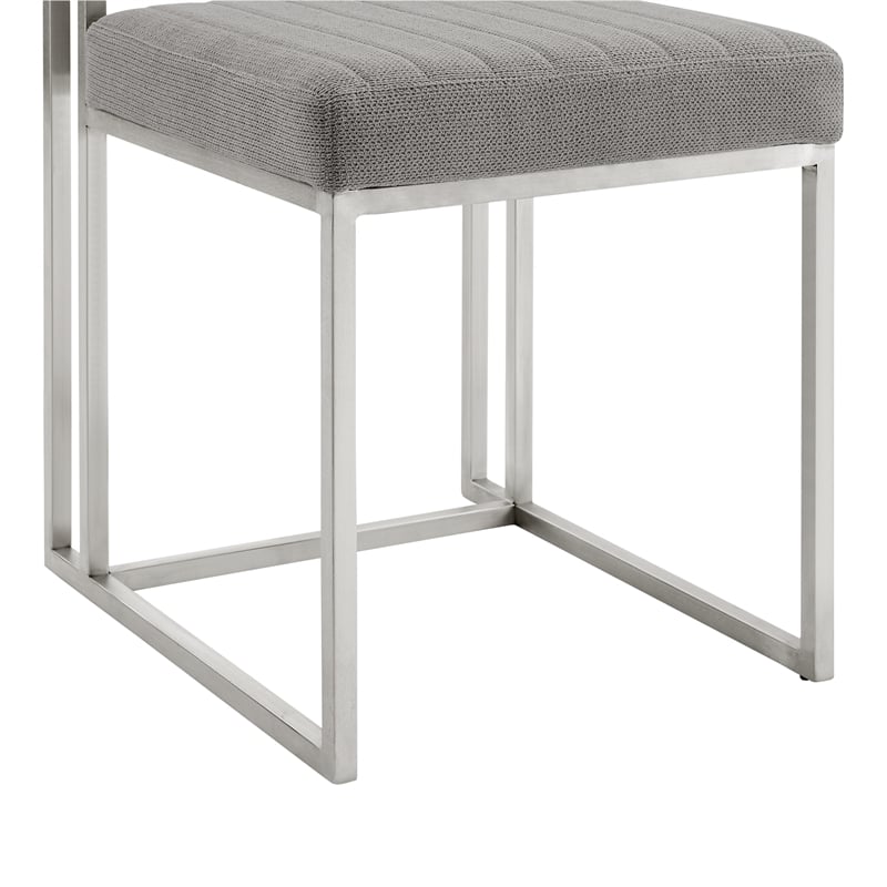 Anastasia Dining Chair with Light Gray Fabric - Set of 2