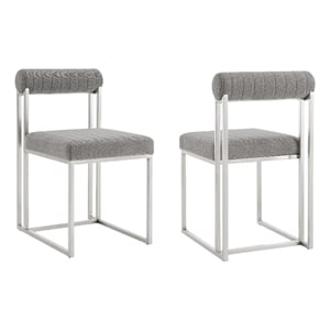 Anastasia Dining Chair with Light Gray Fabric - Set of 2