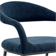 Morgan Upholstered Dining Chair with Matte Black Iron and Blue Fabric - Set of 2