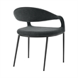 Morgan Dining Chair with Matte Black Iron and Charcoal Fabric - Set of 2