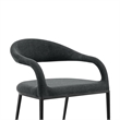 Morgan Dining Chair with Matte Black Iron and Charcoal Fabric - Set of 2