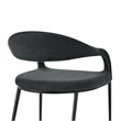 Morgan Dining Chair with Matte Black Iron and Charcoal Fabric - Set of 2