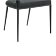 Morgan Dining Chair with Matte Black Iron and Charcoal Fabric - Set of 2