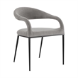 Morgan Dining Chair with Matte Black Iron and Light Gray Fabric - Set of 2