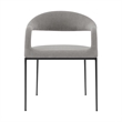 Morgan Dining Chair with Matte Black Iron and Light Gray Fabric - Set of 2