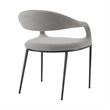 Morgan Dining Chair with Matte Black Iron and Light Gray Fabric - Set of 2