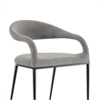 Morgan Dining Chair with Matte Black Iron and Light Gray Fabric - Set of 2