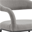 Morgan Dining Chair with Matte Black Iron and Light Gray Fabric - Set of 2