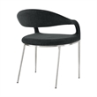 Morgan Dining Chair with Brushed Stainless Steel and Charcoal Fabric - Set of 2