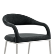 Morgan Dining Chair with Brushed Stainless Steel and Charcoal Fabric - Set of 2