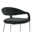 Morgan Dining Chair with Brushed Stainless Steel and Charcoal Fabric - Set of 2