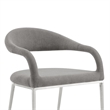 Morgan Dining Chair with Brushed Stainless Steel & Light Gray Fabric - Set of 2