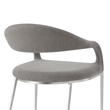 Morgan Dining Chair with Brushed Stainless Steel & Light Gray Fabric - Set of 2