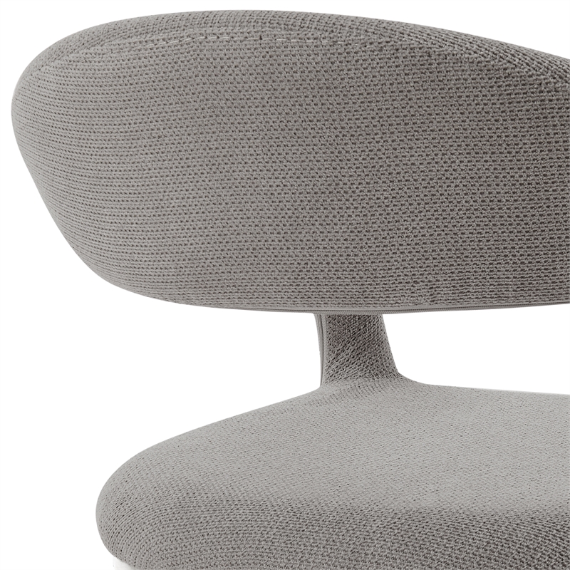 Morgan Dining Chair with Brushed Stainless Steel & Light Gray Fabric - Set of 2