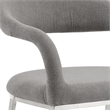 Morgan Dining Chair with Brushed Stainless Steel & Light Gray Fabric - Set of 2