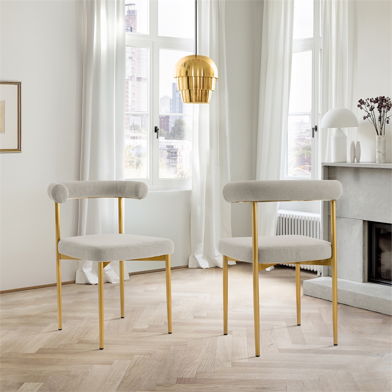 Shannon Dining Chair with Taupe Fabric - Set of 2