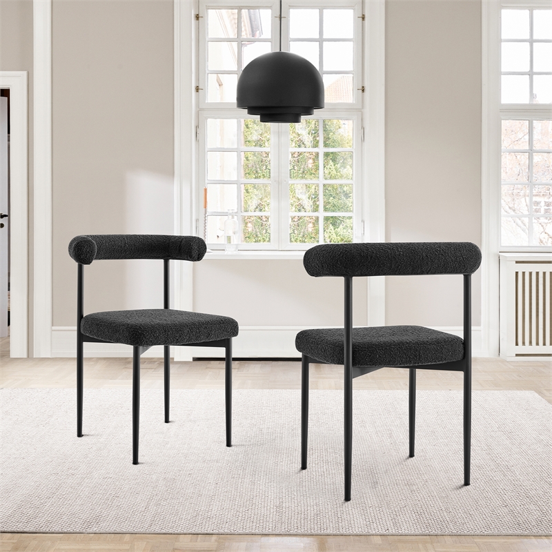 Shannon Dining Chair with Black Fabric - Set of 2