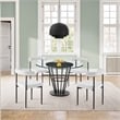 Shannon Dining Chair with Matte Black Iron & Thundercloud Gray Fabric - Set of 2
