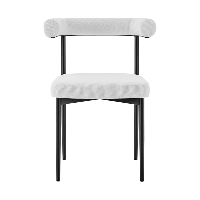 Shannon Dining Chair with Matte Black Iron & Thundercloud Gray Fabric - Set of 2