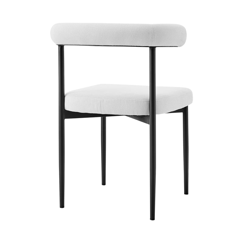 Shannon Dining Chair with Matte Black Iron & Thundercloud Gray Fabric - Set of 2