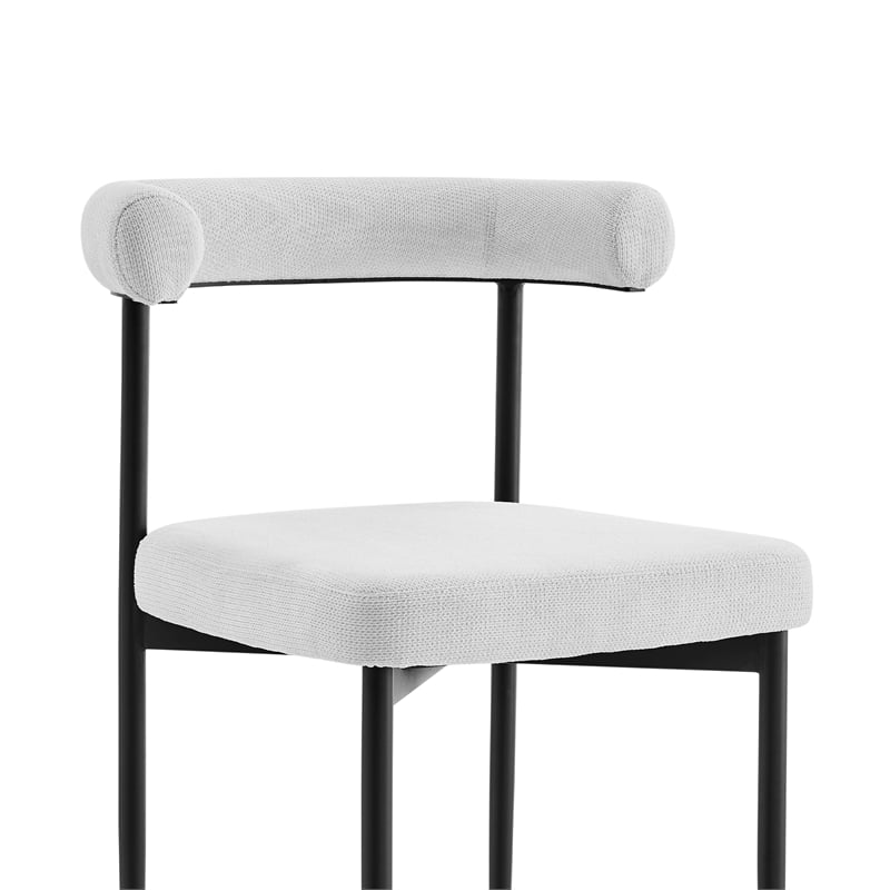 Shannon Dining Chair with Matte Black Iron & Thundercloud Gray Fabric - Set of 2