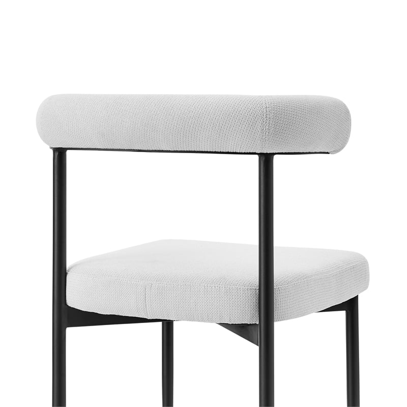 Shannon Dining Chair with Matte Black Iron & Thundercloud Gray Fabric - Set of 2