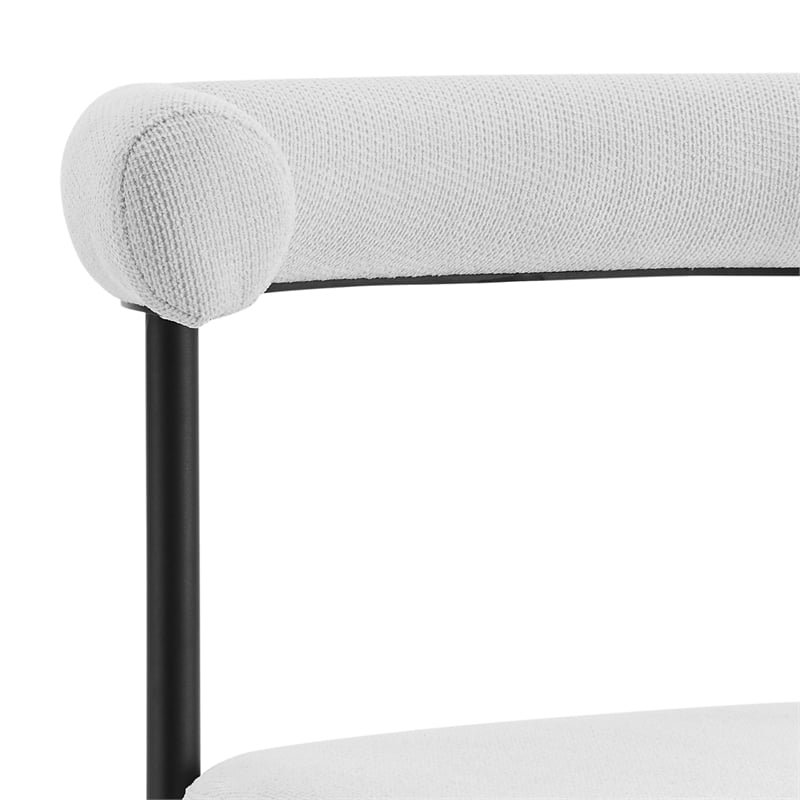 Shannon Dining Chair with Matte Black Iron & Thundercloud Gray Fabric - Set of 2